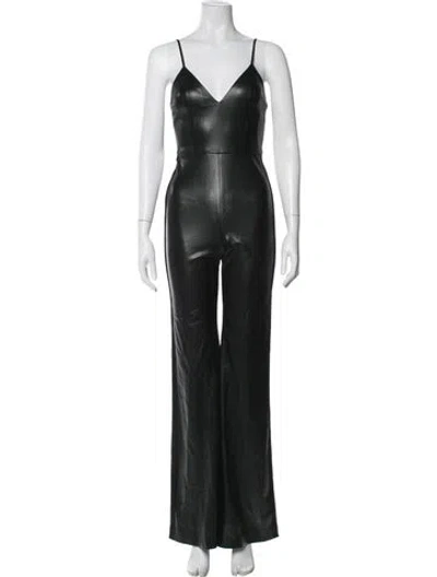 Pre-owned Alice And Olivia V-neck Jumpsuit W/ Tags In Black
