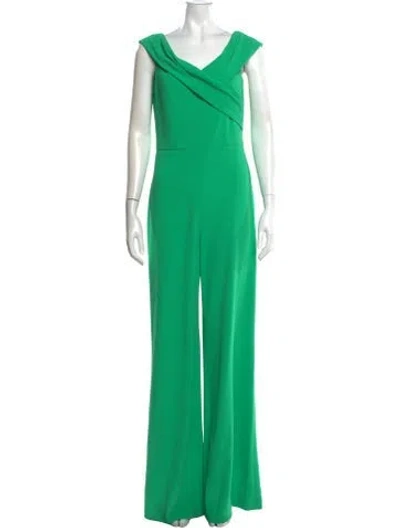 Pre-owned Alice And Olivia V-neck Jumpsuit W/ Tags In Green
