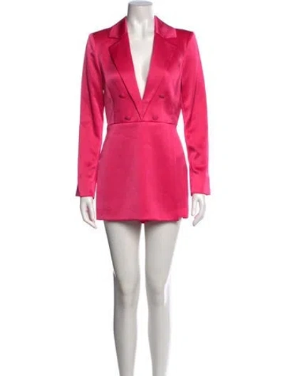 Pre-owned Alice And Olivia V-neck Jumpsuit W/ Tags In Metallic/pink