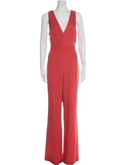 Pre-owned Alice And Olivia V-neck Jumpsuit W/ Tags In Orange