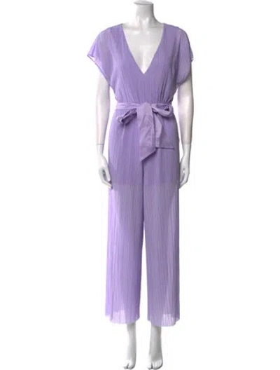 Pre-owned Alice And Olivia V-neck Jumpsuit W/ Tags In Purple