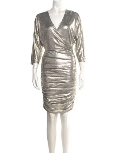 Pre-owned Alice And Olivia V-neck Knee-length Dress