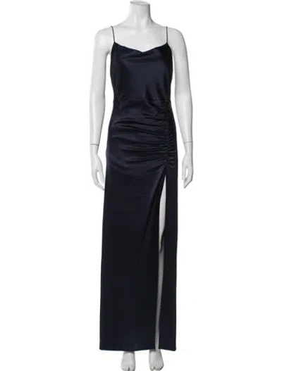 Pre-owned Alice And Olivia V-neck Long Dress In Blue