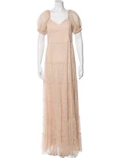 Pre-owned Alice And Olivia V-neck Long Dress W/ Tags In Neutral