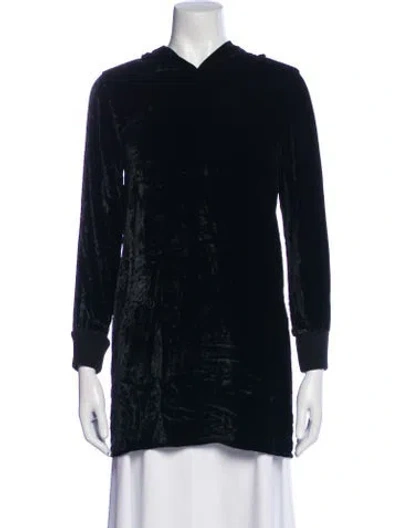 Pre-owned Alice And Olivia V-neck Long Sleeve Tunic In Black