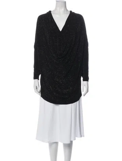 Pre-owned Alice And Olivia V-neck Long Sleeve Tunic In Blue