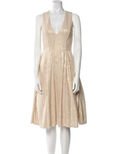 Pre-owned Alice And Olivia V-neck Midi Length Dress