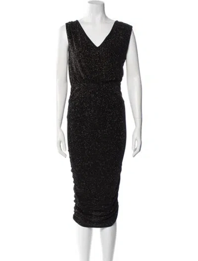 Pre-owned Alice And Olivia V-neck Midi Length Dress