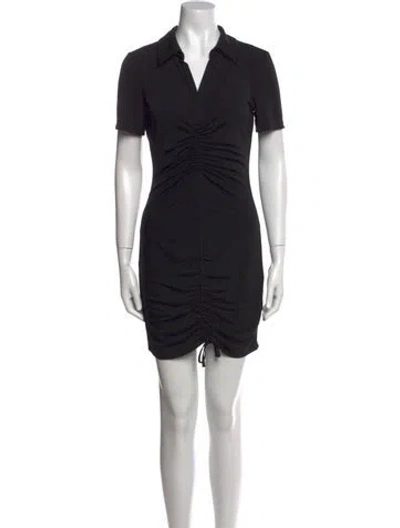 Pre-owned Alice And Olivia V-neck Mini Dress In Black
