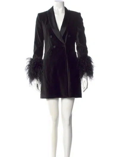 Pre-owned Alice And Olivia V-neck Mini Dress In Black