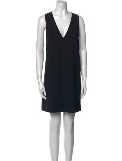 Pre-owned Alice And Olivia V-neck Mini Dress In Black