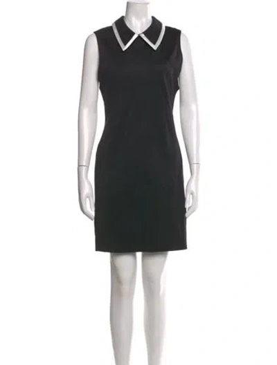 Pre-owned Alice And Olivia V-neck Mini Dress In Black