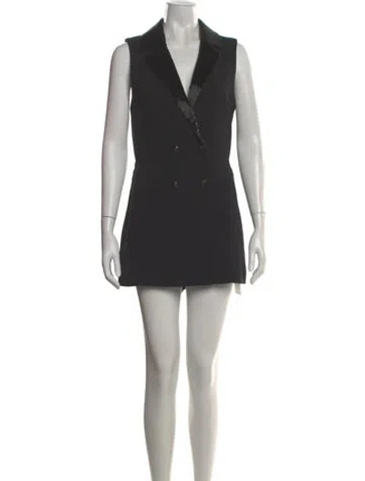 Pre-owned Alice And Olivia V-neck Mini Dress In Black
