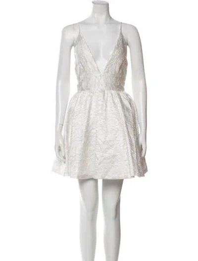 Pre-owned Alice And Olivia V-neck Mini Dress In Multi