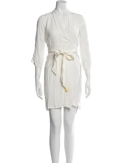 Pre-owned Alice And Olivia V-neck Mini Dress In Neutral