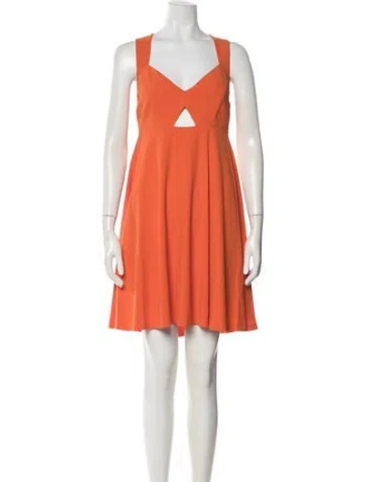 Pre-owned Alice And Olivia V-neck Mini Dress In Orange