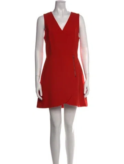 Pre-owned Alice And Olivia V-neck Mini Dress In Orange