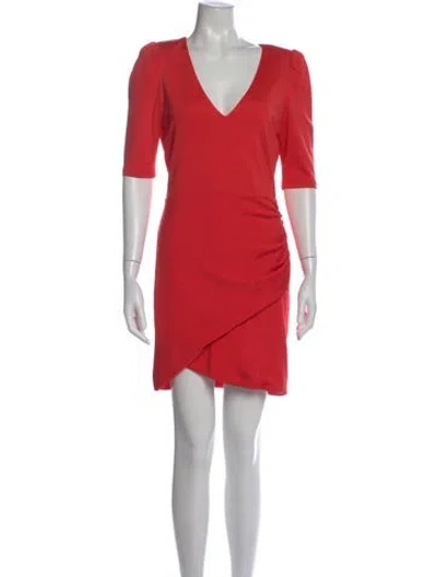 Pre-owned Alice And Olivia V-neck Mini Dress In Red