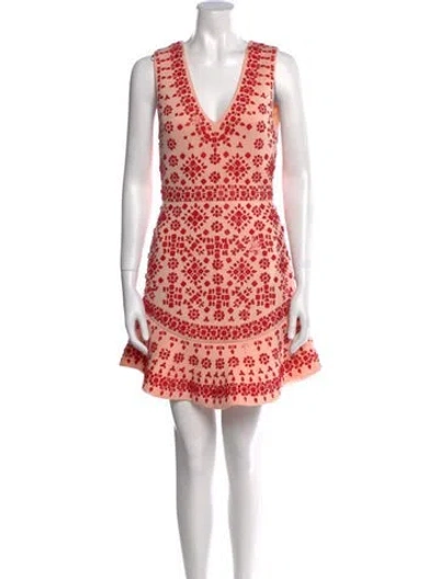 Pre-owned Alice And Olivia V-neck Mini Dress W/ Tags In Orange