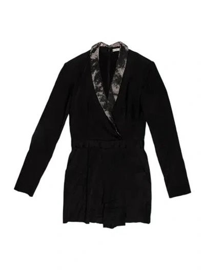 Pre-owned Alice And Olivia V-neck Romper In Black