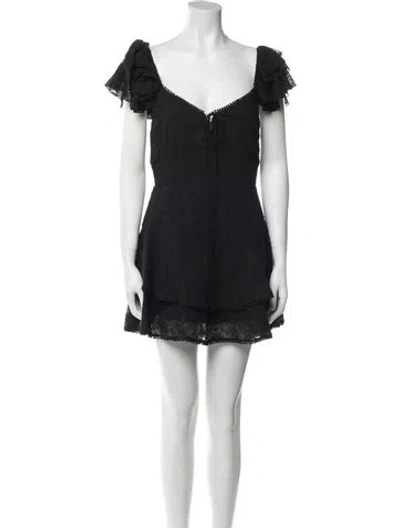 Pre-owned Alice And Olivia V-neck Romper In Black