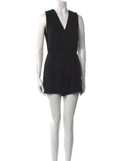 Pre-owned Alice And Olivia V-neck Romper In Black