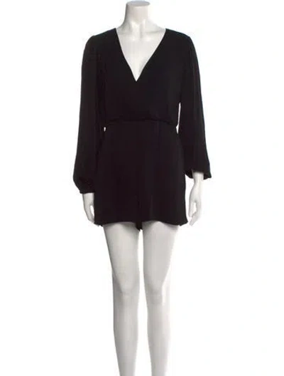 Pre-owned Alice And Olivia V-neck Romper In Black