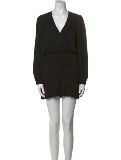 Pre-owned Alice And Olivia V-neck Romper In Black