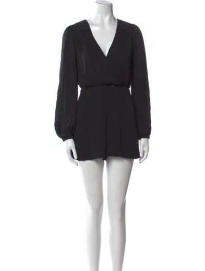 Pre-owned Alice And Olivia V-neck Romper In Black