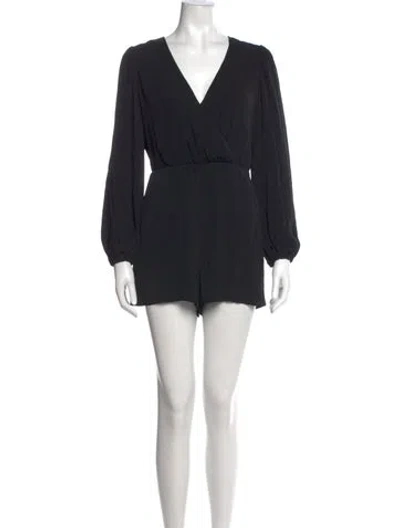 Pre-owned Alice And Olivia V-neck Romper In Black