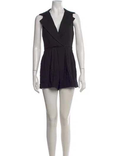 Pre-owned Alice And Olivia V-neck Romper In Black
