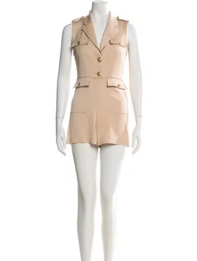 Pre-owned Alice And Olivia V-neck Romper In Neutral