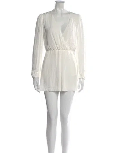 Pre-owned Alice And Olivia V-neck Romper In Neutral