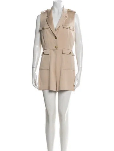Pre-owned Alice And Olivia V-neck Romper In Neutral
