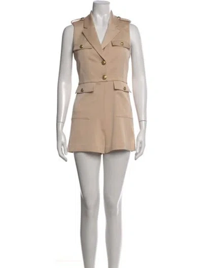 Pre-owned Alice And Olivia V-neck Romper In Neutral