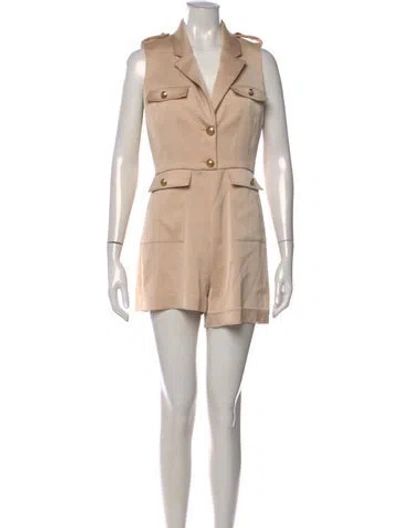 Pre-owned Alice And Olivia V-neck Romper In Neutrals