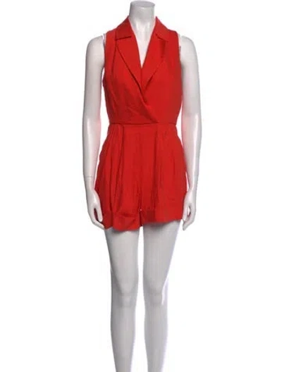Pre-owned Alice And Olivia V-neck Romper In Orange