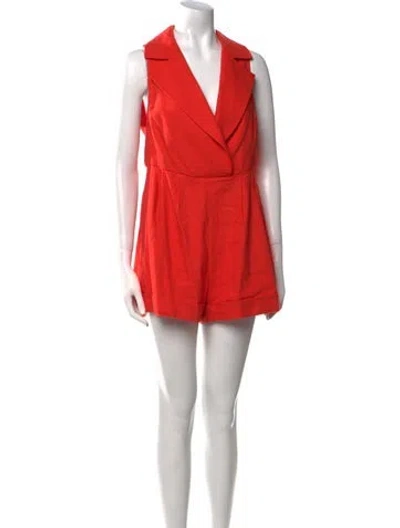 Pre-owned Alice And Olivia V-neck Romper In Orange