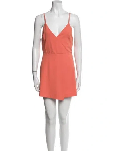 Pre-owned Alice And Olivia V-neck Romper In Orange