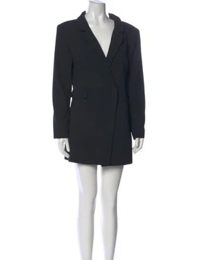 Pre-owned Alice And Olivia V-neck Romper W/ Tags In Black