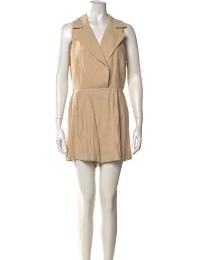 Pre-owned Alice And Olivia V-neck Romper W/ Tags In Neutral