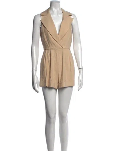 Pre-owned Alice And Olivia V-neck Romper W/ Tags In Neutral