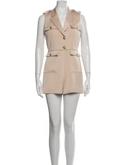 Pre-owned Alice And Olivia V-neck Romper W/ Tags In Neutrals
