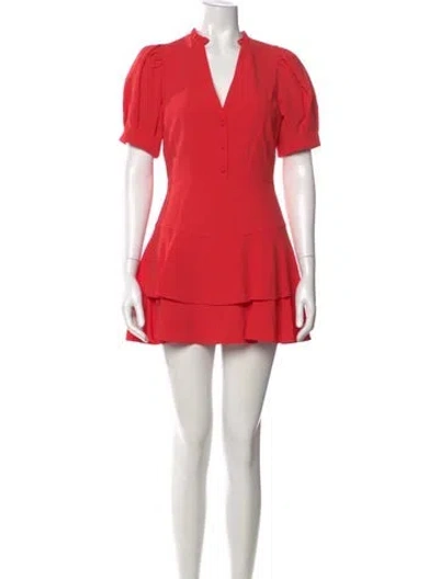 Pre-owned Alice And Olivia V-neck Romper W/ Tags In Red