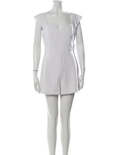 Pre-owned Alice And Olivia V-neck Romper In White