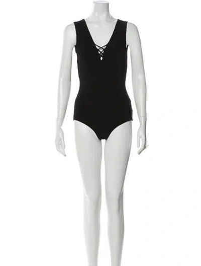 Pre-owned Alice And Olivia V-neck Sleeveless Bodysuit In Multi