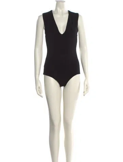 Pre-owned Alice And Olivia V-neck Sleeveless Bodysuit In Neutral
