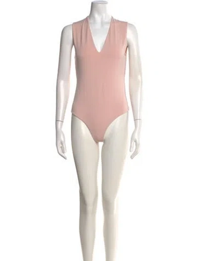 Pre-owned Alice And Olivia V-neck Sleeveless Bodysuit In Pink