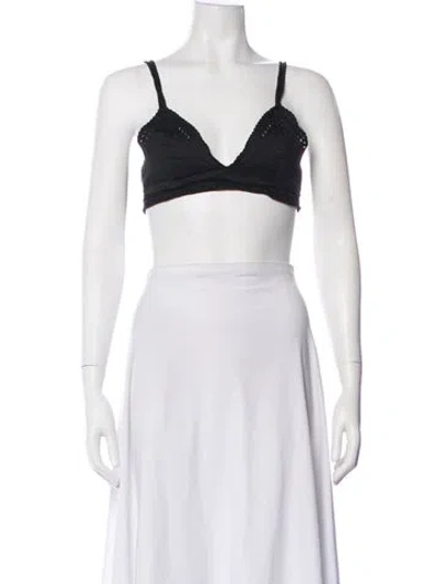 Pre-owned Alice And Olivia V-neck Sleeveless Sports Bra In Black