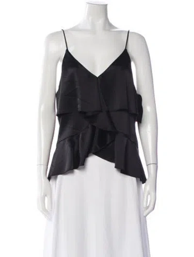 Pre-owned Alice And Olivia V-neck Sleeveless Top In Black